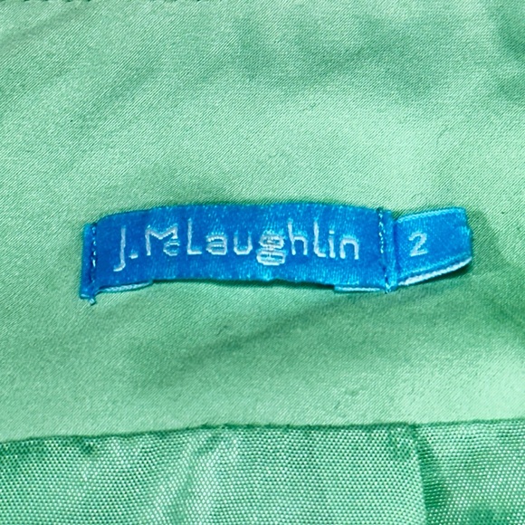 J McLaughlin Tweed Fringe Silk Blend Pencil Skirt - Green / Blue / Yellow - Picture 9 of 9